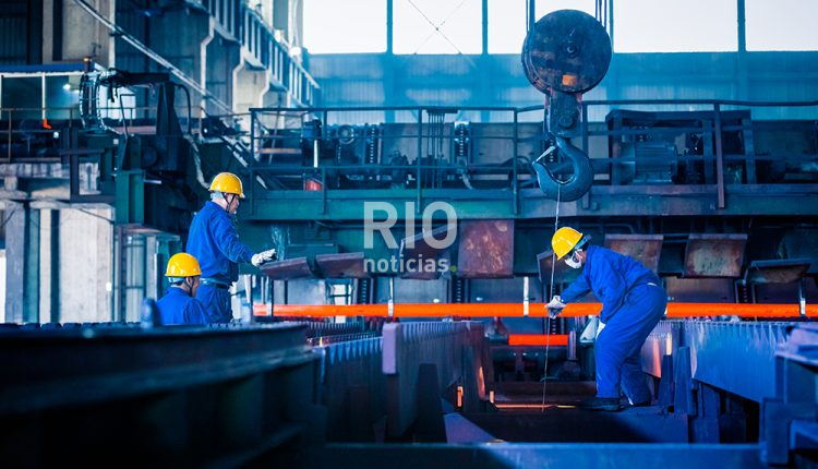 interior view of a steel factory